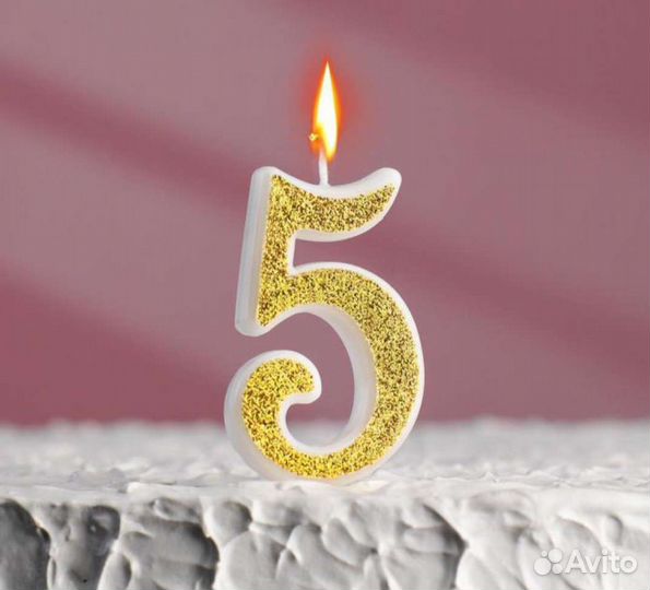 Свечи цифры в торт. Золотые