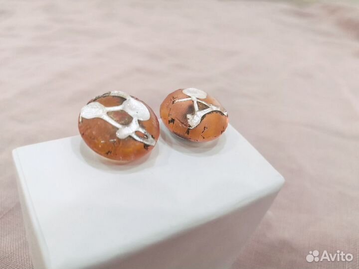 Клипсы круглые Япония винтаж