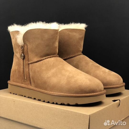 Угги женские Ugg Bailey Zip Mini Chestnut