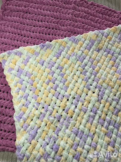 Пледик детский вязаный ручная работа