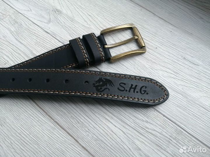 Эксклюзивный кожаный ремень ручной работы