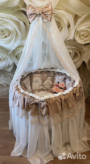 Бортики в кроватку люкс сатин