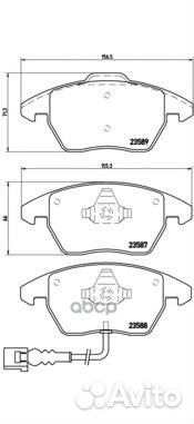 Колодки тормозные дисковые передн audi: A3 03