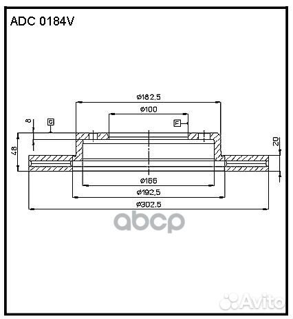 Диск тормозной перед ADC0184V allied nippon