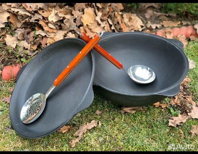 Узбекский Казан 12л с крышкой сковородкой