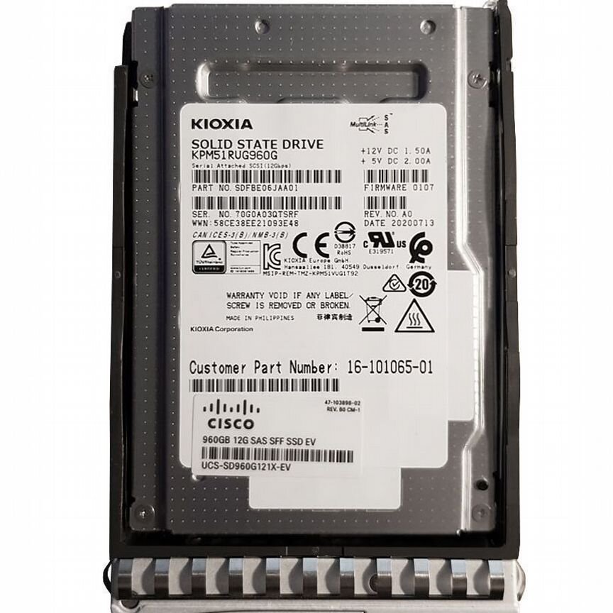 [UCS-SD960G121X-EV] Жесткий Диск Cisco 960gb Sas 2.5 Ucs-Sd960g121x-Ev