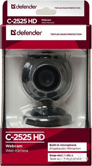 Веб-камера Defender C-2525HD 2 мп, кнопка фото