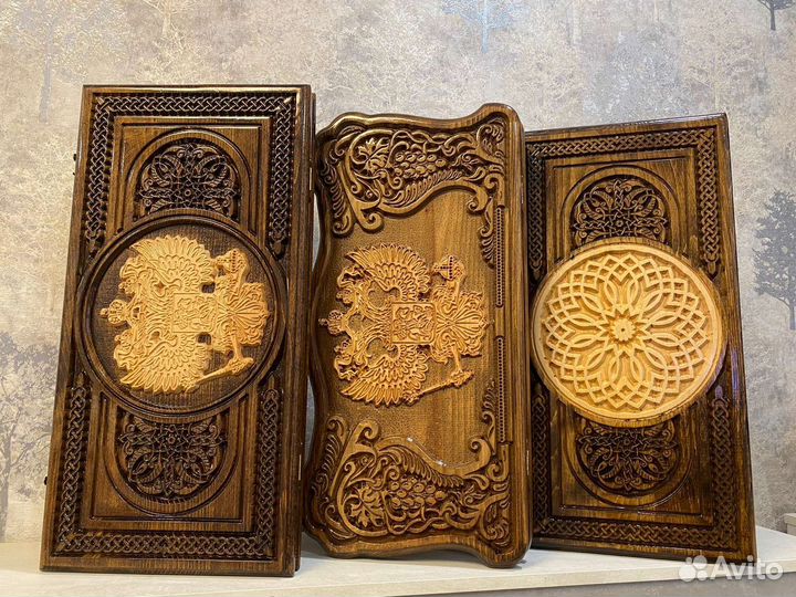 Шахматы нарды шашки 3в1 ручной работы