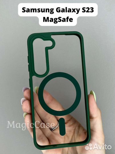Чехол силиконовый на Samsung S23 зеленый