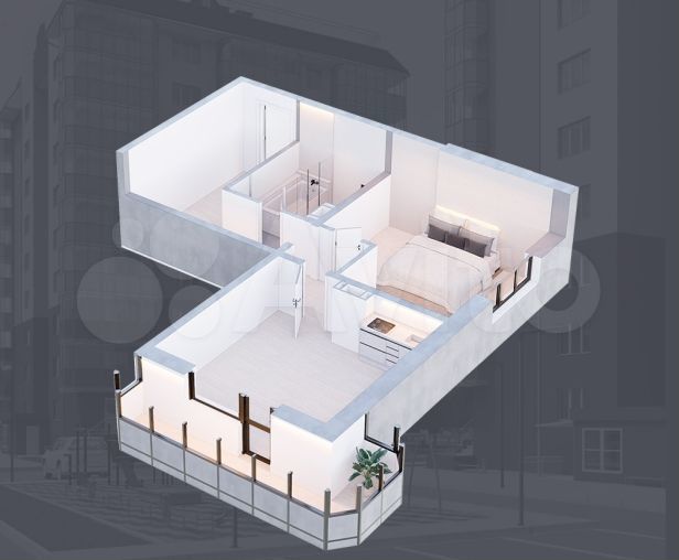2-к. квартира, 56,4 м², 3/9 эт.