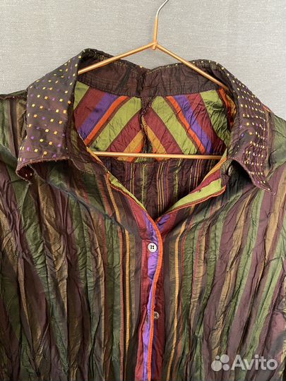 Винтажная жатая рубашка