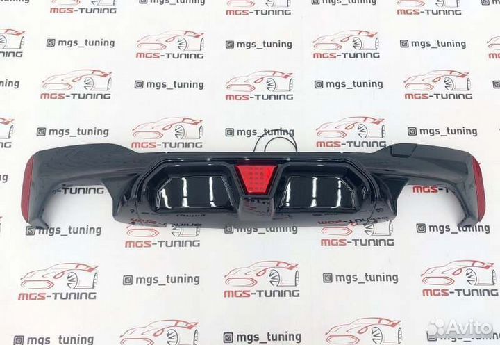 Диффузор M5 CS черный BMW 5 G30 LED стоп сигнал