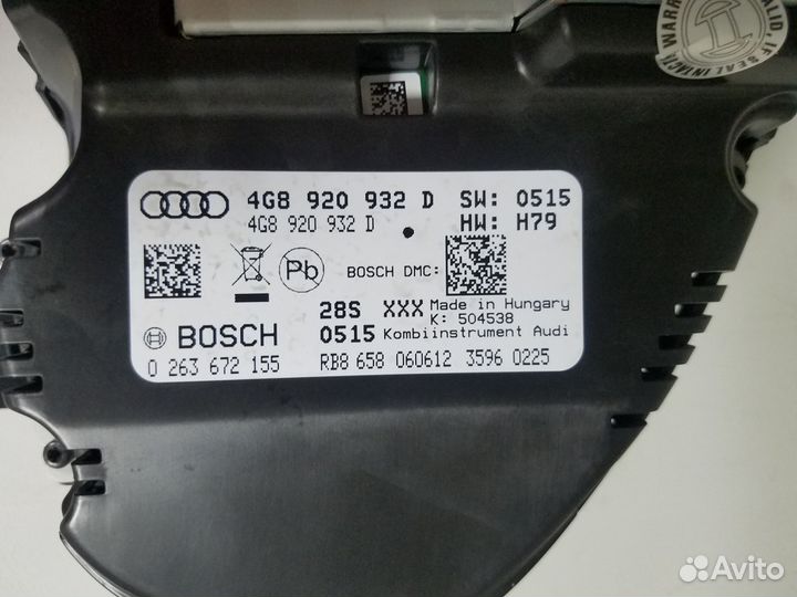 Приборная панель 4G8920932D, Audi A6 C7