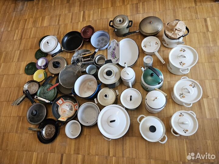 Посуда для кухни кастрюли, сковороды,металл, эмаль