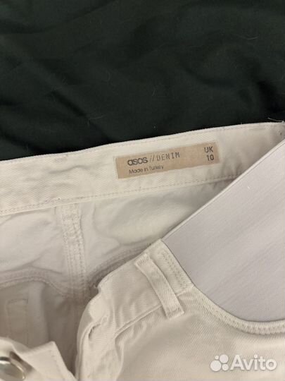 Белые широкие джинсы для беременных S/M