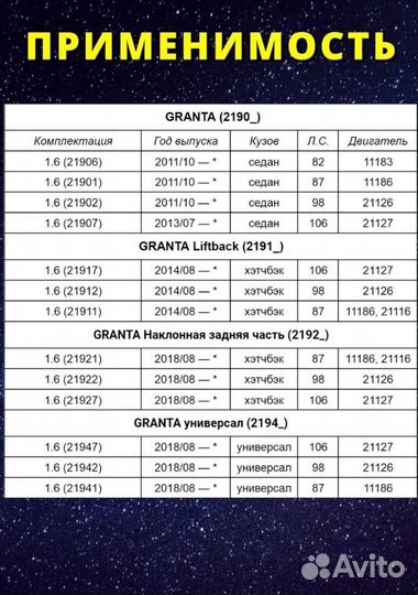 Фильтр воздушный LADA granta 1.6