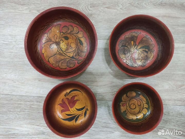 Деревянная чаша / миска 4 шт