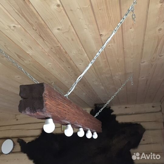 Люстра из бруса лофт