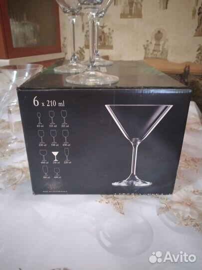 Бокалы для мартини, рюмки хрусталь, сырный бокс