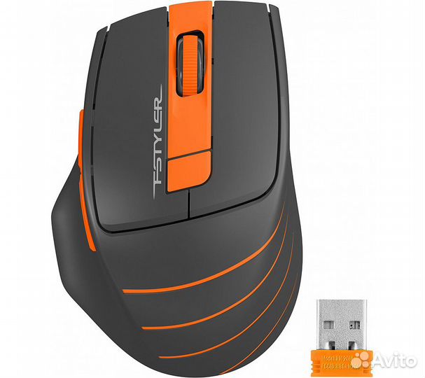 Беспроводная мышь A4Tech Fstyler FG30, серый/оранж