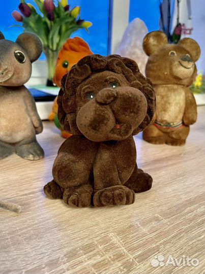 Игрушки. Олимпийский медведь. Флок. Винтаж. СССР