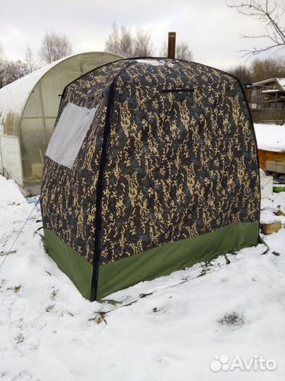 Походная баня с печкой