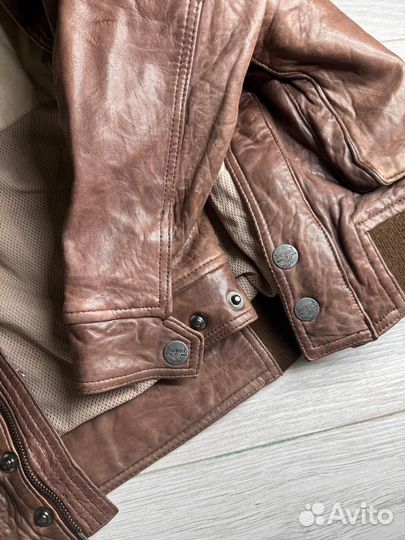 Мужской кожаный бомбер 54 56