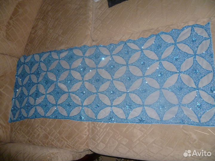 Вышитая биссером сеточка 120 см на 60 см