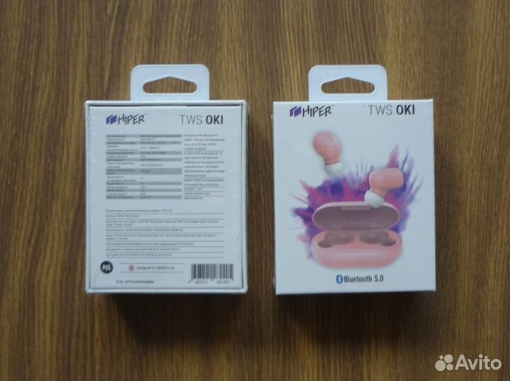 Наушники Hiper TWS OKI HTW-LX3 LX4 голубые розовые