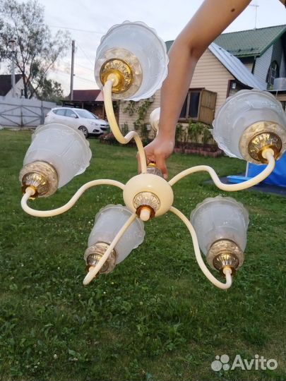 Винтажная люстра из горного хрусталя СССР