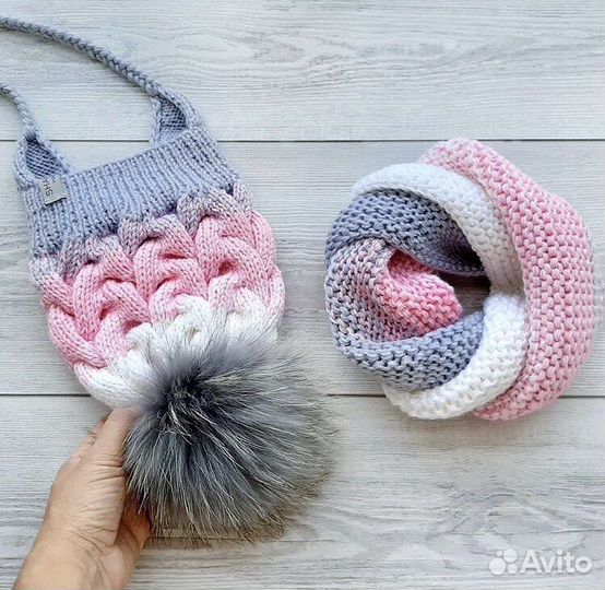 Шапка и снуд ручной работы