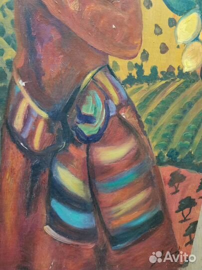 Картина маслом Девушка с лимонами на холсте