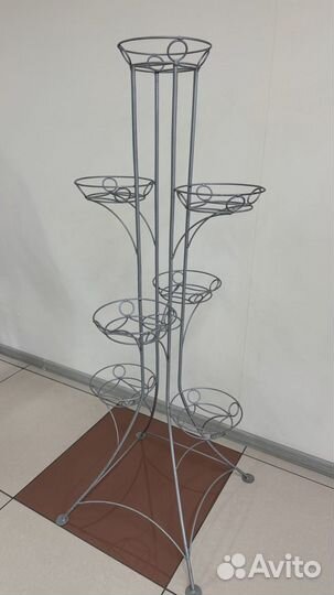 Стойка для цветов серая