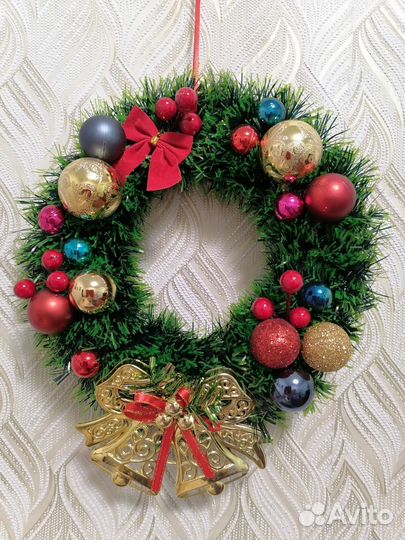 Новогодний венок ручной работы