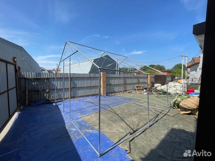 Палатка Каркасная утепленная зеленого цвета 5х4м