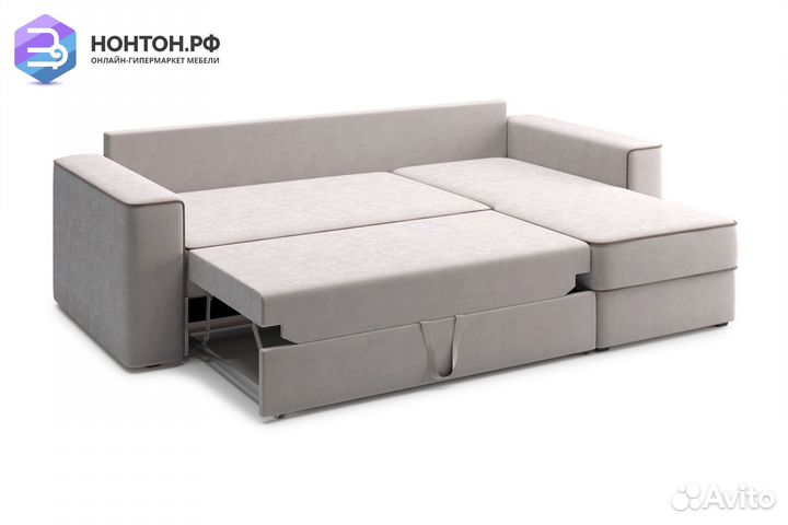 Диван угловой дельфин Берген бежевый