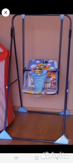 Детская кроватка с маятником+ качеля + Горка