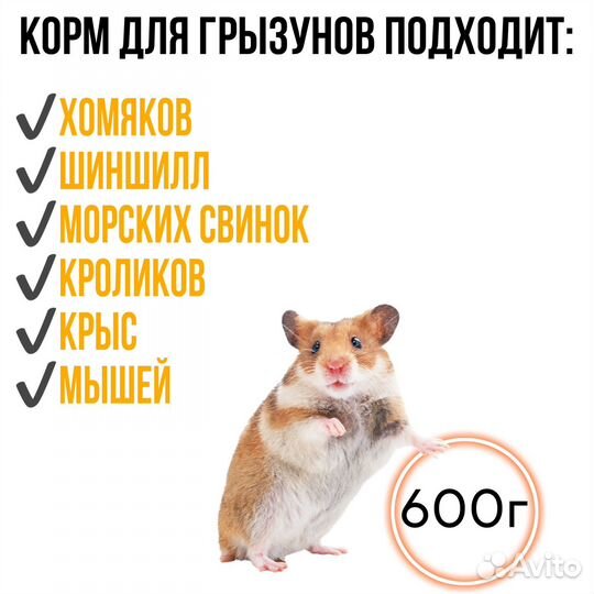 Сухой корм для грызунов зерносмесь с фруктами