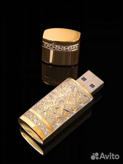 Ручка золотая и флешка 32 гб подарочная набор Офис