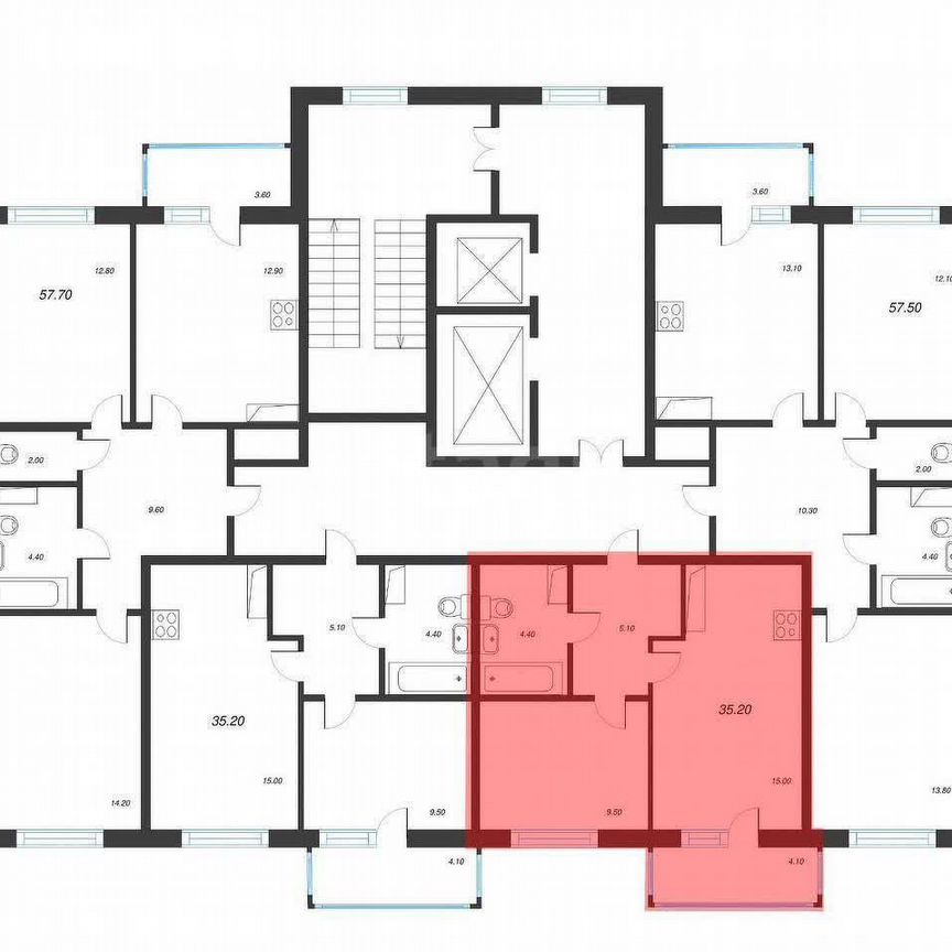 1-к. квартира, 35,2 м², 5/12 эт.