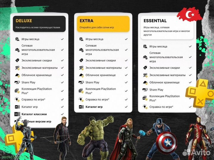 Подписка ps plus Delux+ EA play Турция (Арт.40449)