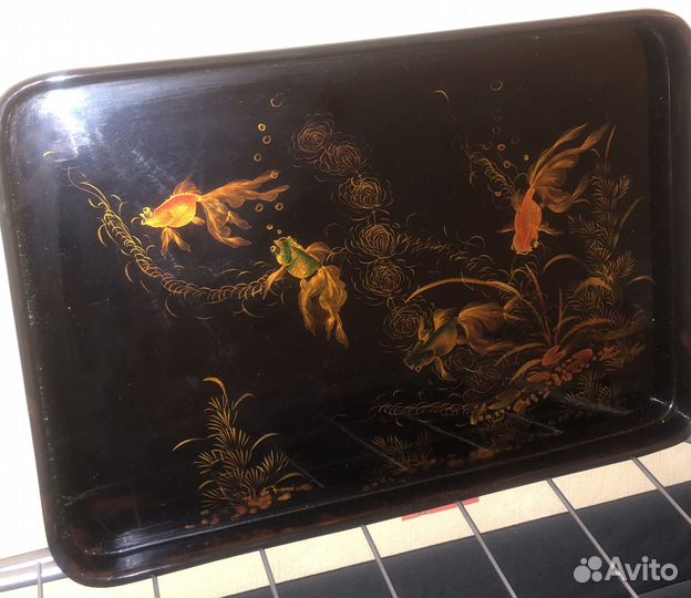 Лаковый винтажный поднос Вьетнам