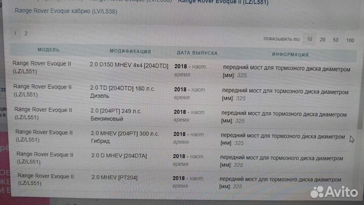 Тормозные колодки LR072681