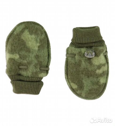 Joha Варежки меринос, зеленый камуфляж 60