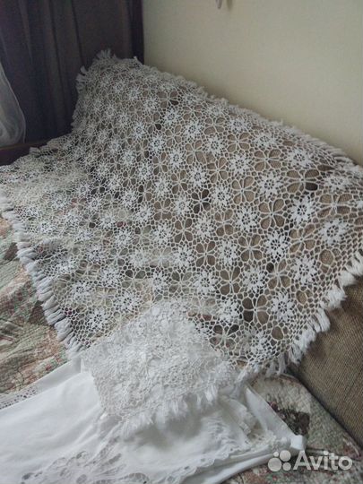 Вязаная скатерть крючком