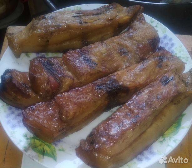 Сало салëное копчëное с прослойкой. Цена за 1 кг