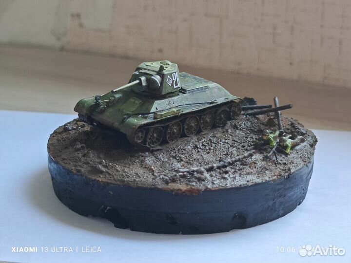 Диорама т 34 под прикрытием бронебойщиков