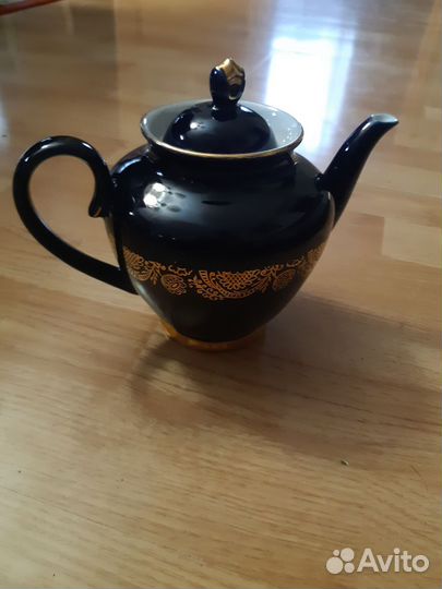 Кобальтовый чайный сервиз Золотой Фриз