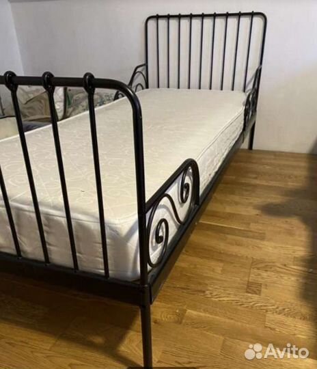 Растущая кровать IKEA Minnen,черный,85/205