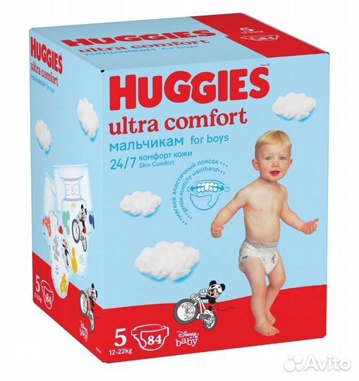 Подгузники Huggies Ultra Comfort 5, 12-22 кг, 84шт